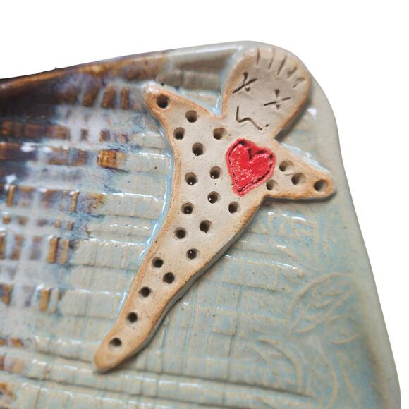 Vintage Handmade Voodoo Appetizer Dish Mardi Gras Mud by Libby D's Studio SIGNED - Picture 3 of 6